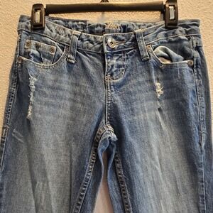 ZCO Distressed Bootcut Jeans Womens 28x31 Blue Stretch Denim Y2K